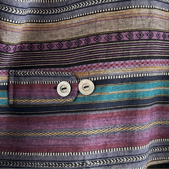 VTG LL Bean 90s Womens Small Multicolored Striped Woven Tapestry Crop Jacket‎ - Picture 4 of 7